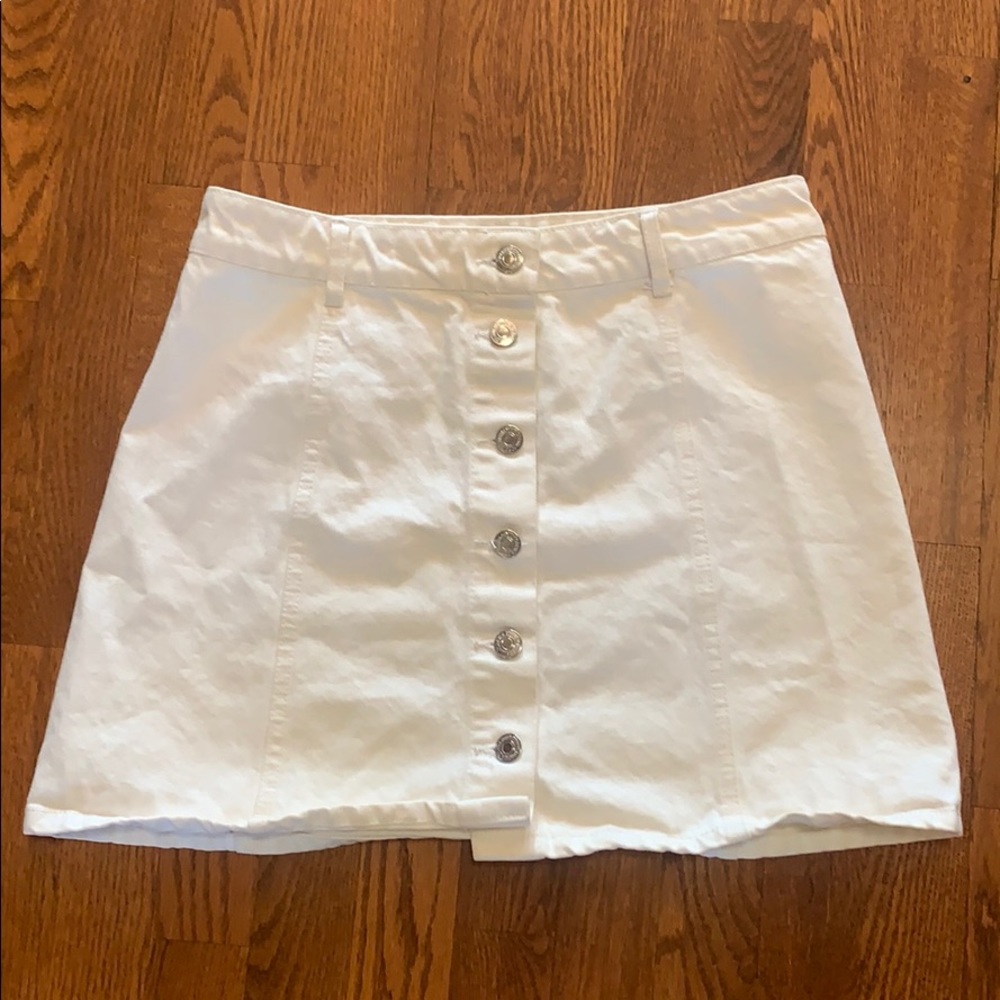 White Jean Skirt